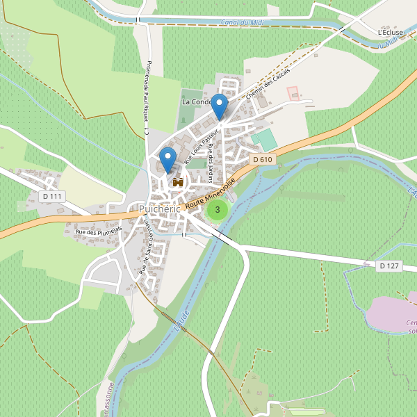 Carte des parkings à Puichéric Thumbnail