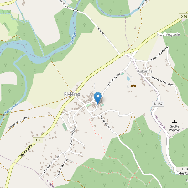 Carte des parkings à Rivières (Gard) Thumbnail