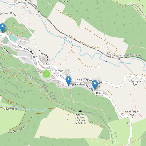 Thumbnail Carte des parkings à Roquefort-sur-Soulzon