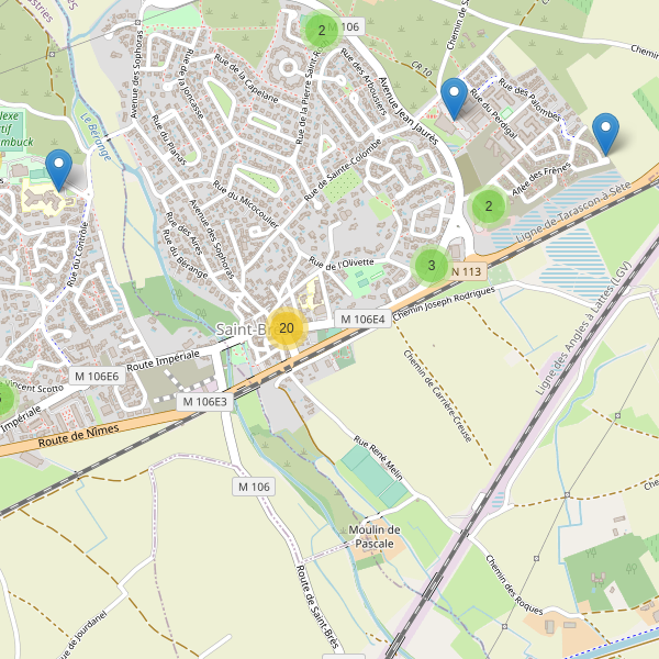 Carte des parkings à Saint-Brès (Hérault) Thumbnail