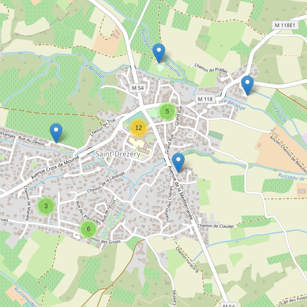 Carte des parkings à Saint-Drézéry Thumbnail