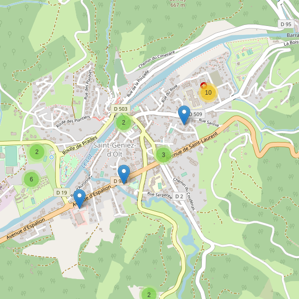 Carte des parkings à Saint-Geniez-d'Olt Thumbnail