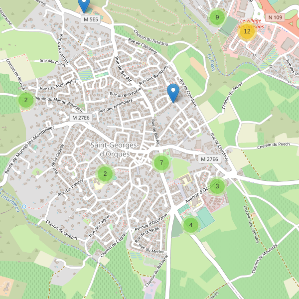 Carte des parkings à Saint-Georges-d'Orques Thumbnail