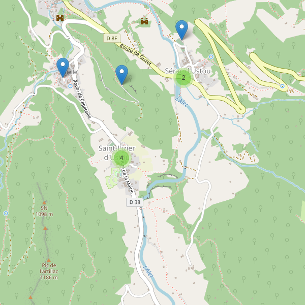Carte des parkings à Saint-Lizier d'Ustou Thumbnail