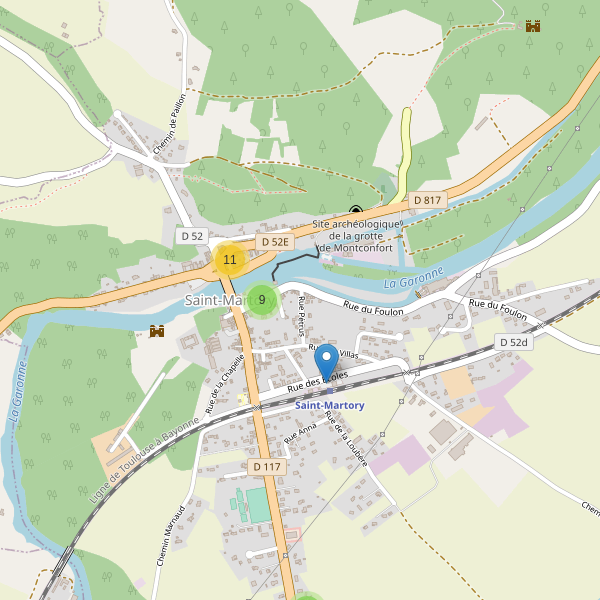 Carte des parkings à Saint-Martory Thumbnail