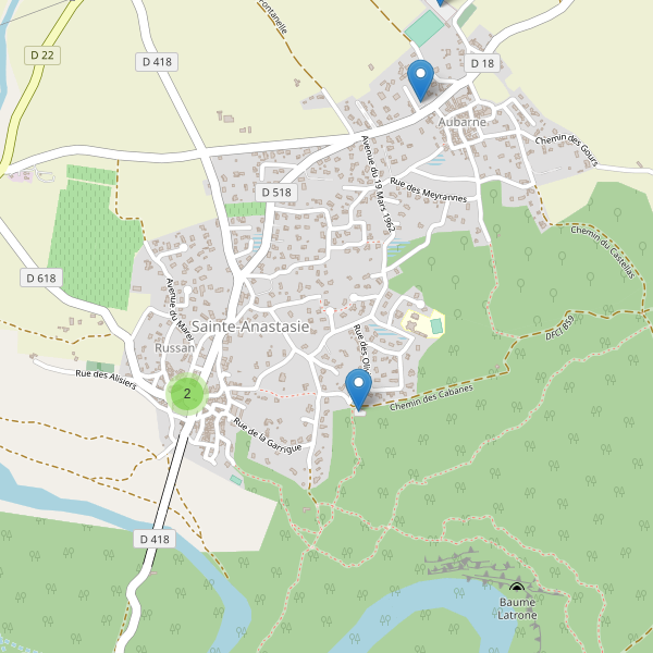 Carte des parkings à Sainte-Anastasie (Gard) Thumbnail