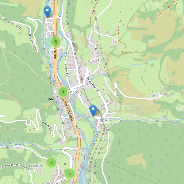 Carte des parkings à Sarrancolin Thumbnail