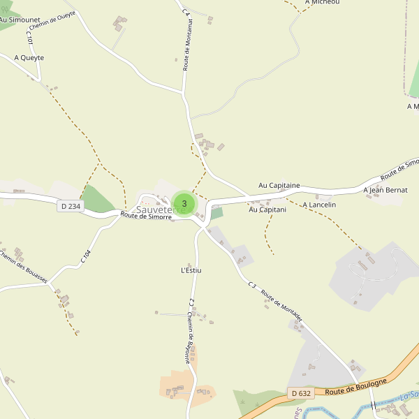 Carte des parkings à Sauveterre (Gers) Thumbnail