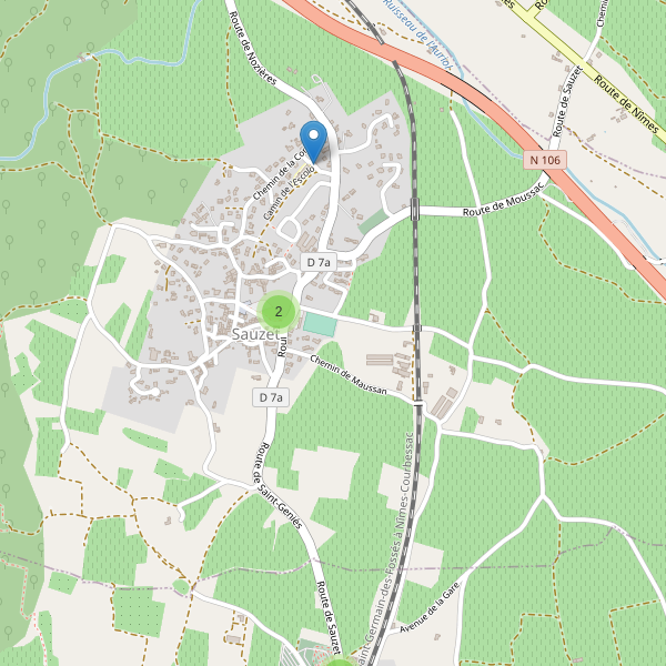 Carte des parkings à Sauzet (Gard) Thumbnail