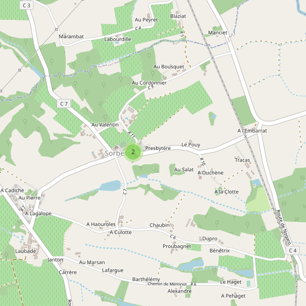 Carte des parkings à Sorbets (Gers) Thumbnail