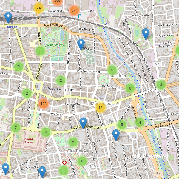 Thumbnail Carte des parkings à Tarbes