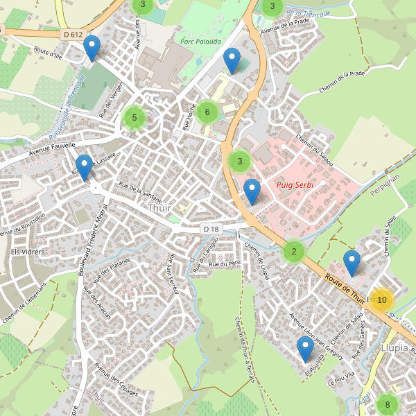 Carte des parkings à Thuir Thumbnail