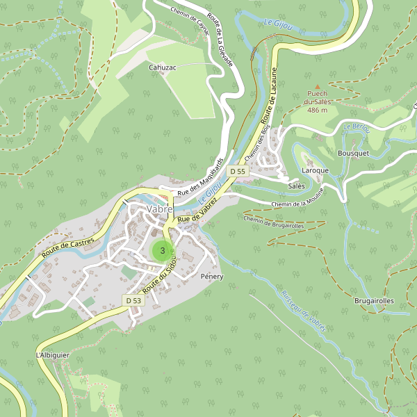 Carte des parkings à Vabre (Tarn) Thumbnail
