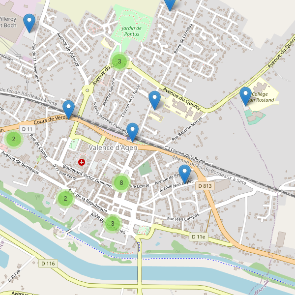 Carte des parkings à Valence d'Agen Thumbnail