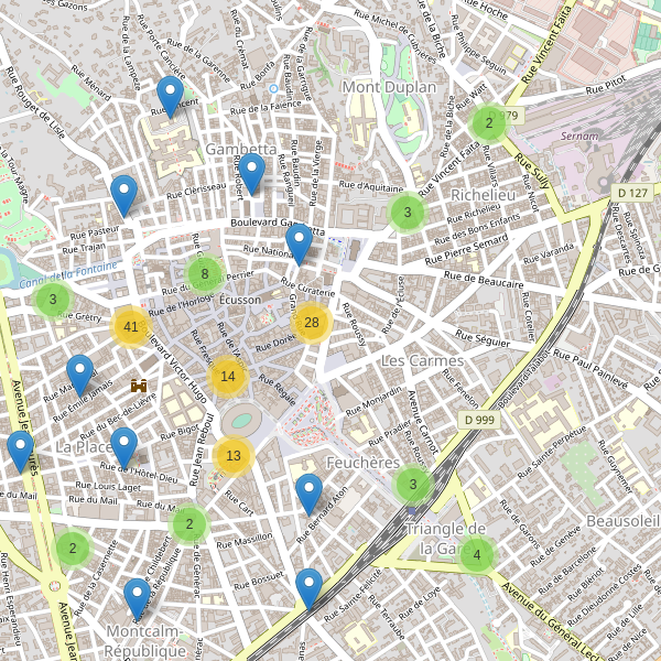 Thumbnail Carte des restaurants à Nîmes