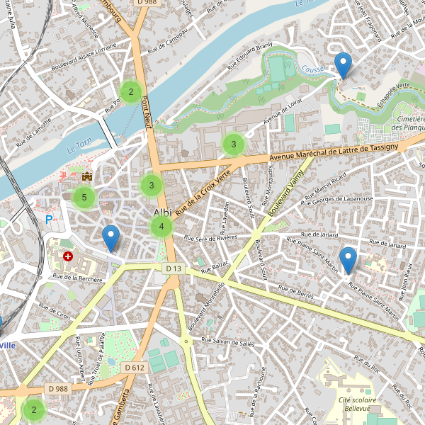 Carte des stationnement-velos à Albi Thumbnail