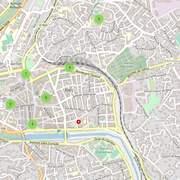 Carte des stationnement-velos à Alès Thumbnail