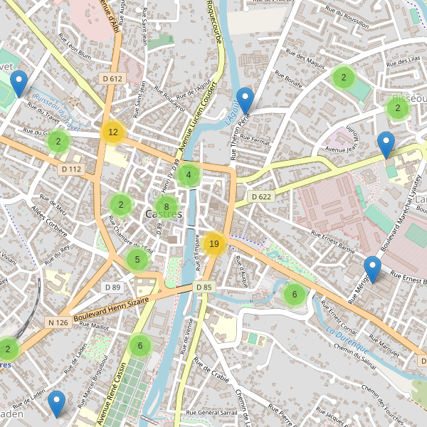 Carte des stationnement-velos à Castres (Tarn) Thumbnail