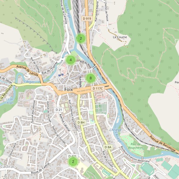 Carte des stationnement-velos à Foix Thumbnail