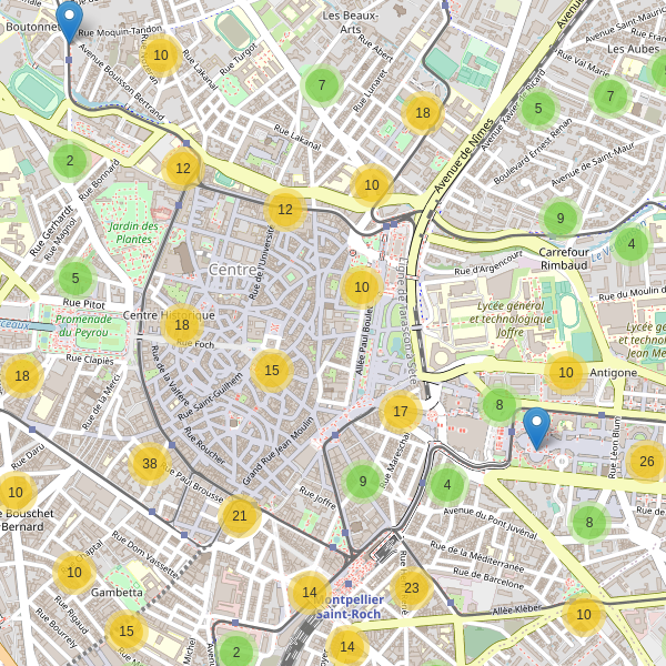 Carte des stationnement-velos à Montpellier Thumbnail