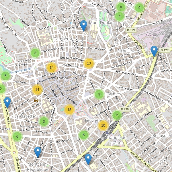 Carte des stationnement-velos à Nîmes Thumbnail