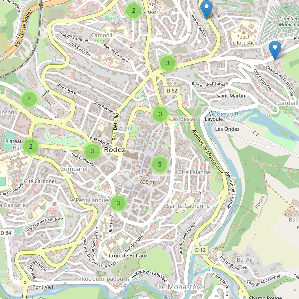 Carte des stationnement-velos à Rodez Thumbnail