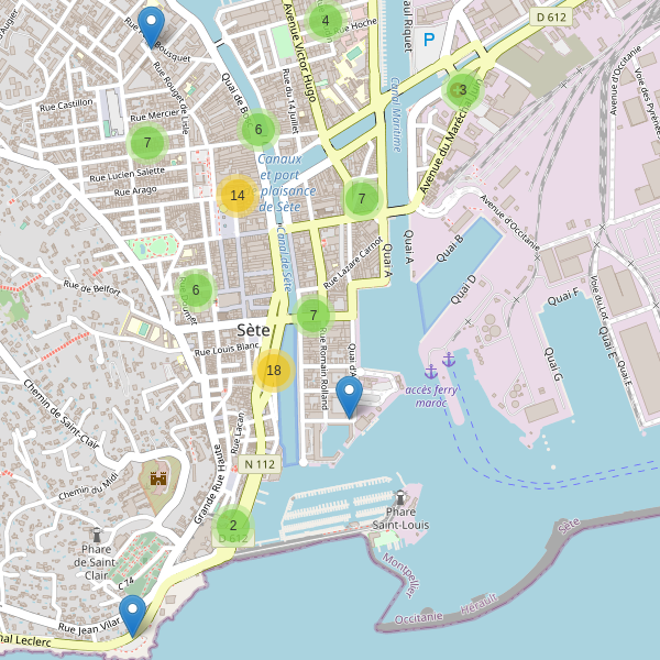Carte des stationnement-velos à Sète Thumbnail