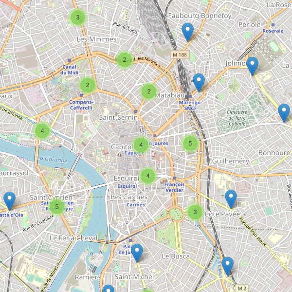 Thumbnail Carte des supermarchés à Toulouse