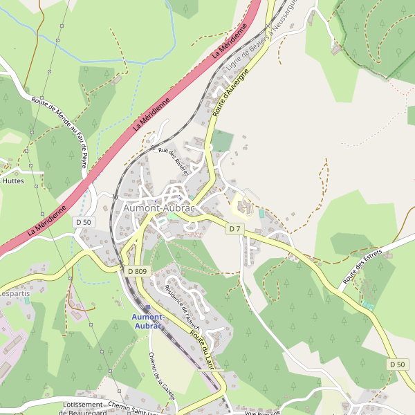 Carte des attractions à Aumont-Aubrac Thumbnail