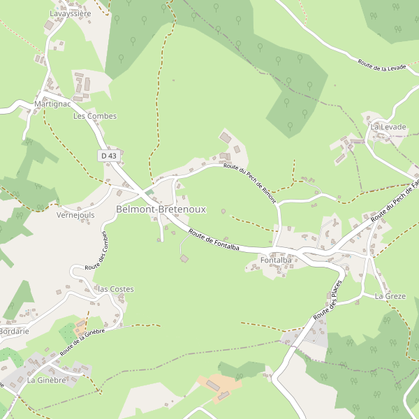Carte des hotels à Belmont-Bretenoux Thumbnail