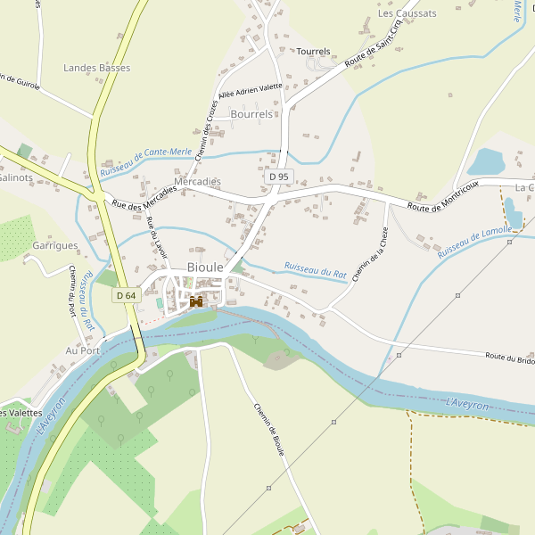 Carte des hotels à Bioule Thumbnail