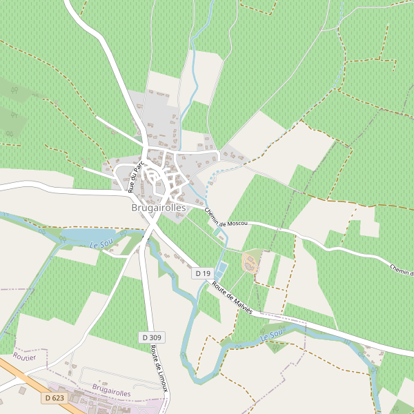 Carte des hotels à Brugairolles Thumbnail