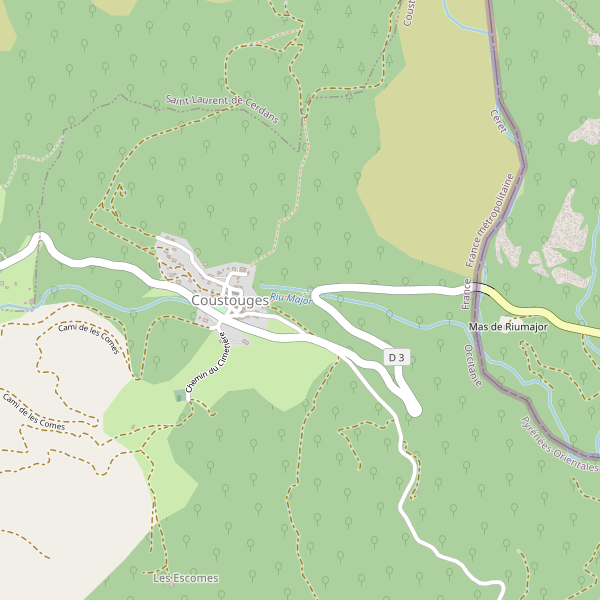 Carte des bedandbreakfast à Coustouges Thumbnail