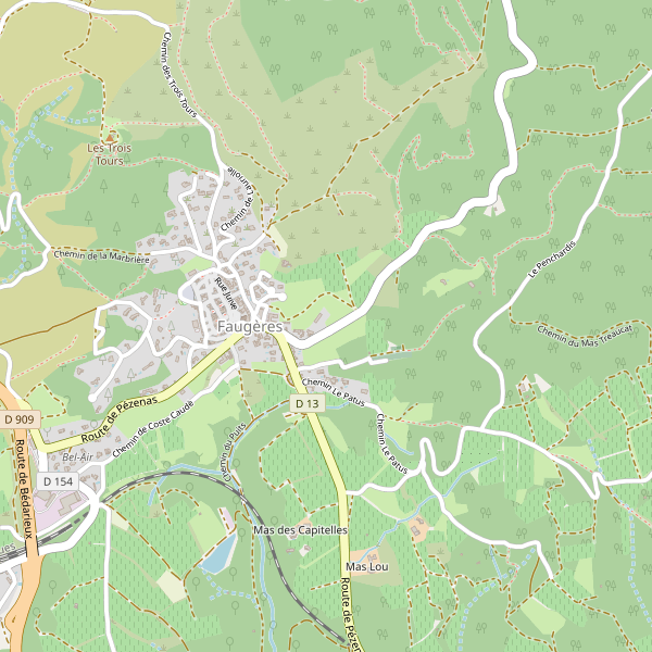Carte des fruiteries à Faugères (Hérault) Thumbnail