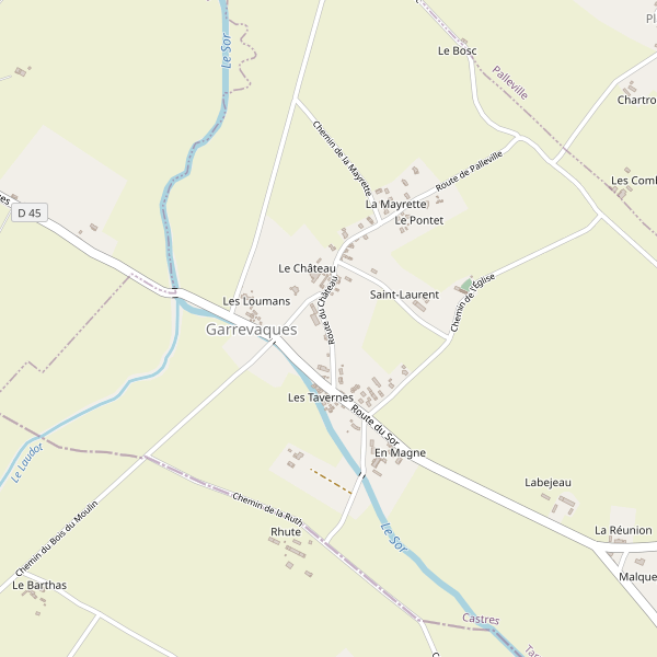 Carte des hotels à Garrevaques Thumbnail