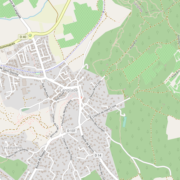 Carte des hotels à Langlade Thumbnail