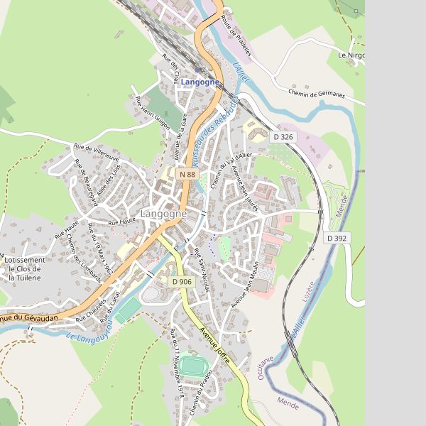 Carte des location-voiture à Langogne Thumbnail