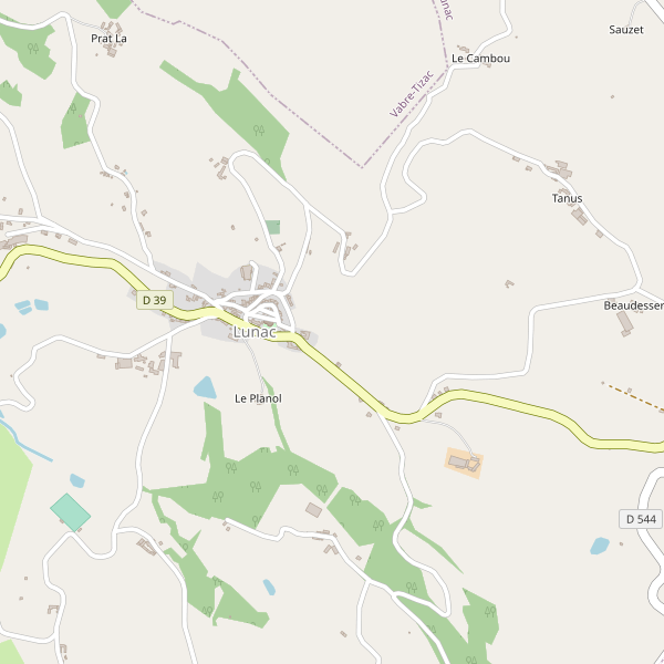 Carte des hotels à Lunac Thumbnail