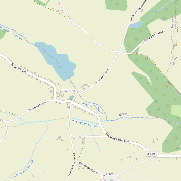 Carte des restaurants à Lussan (Gers) Thumbnail