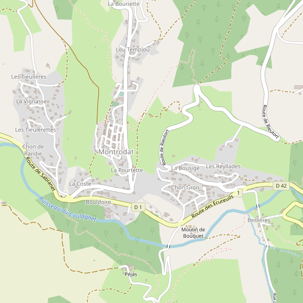 Carte des hotels à Montrodat Thumbnail