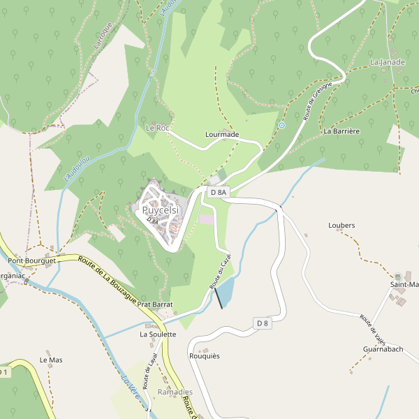 Carte des hotels à Puycelsi Thumbnail