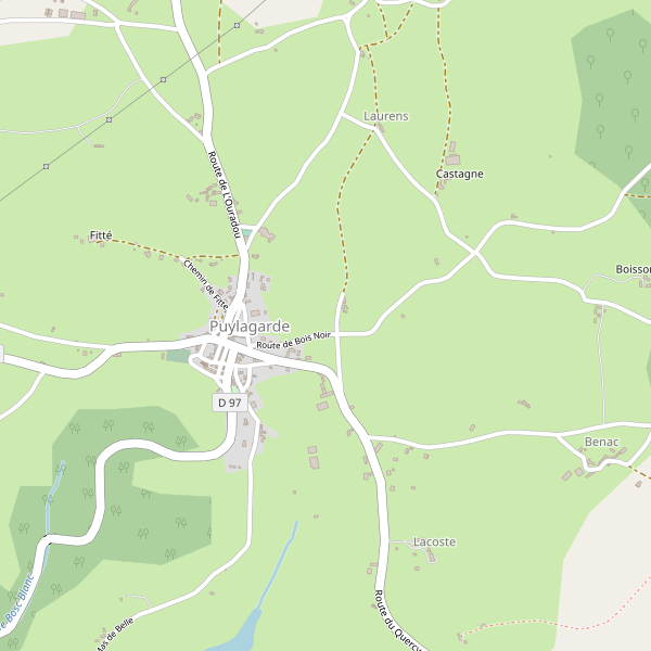 Carte des bedandbreakfast à Puylagarde Thumbnail