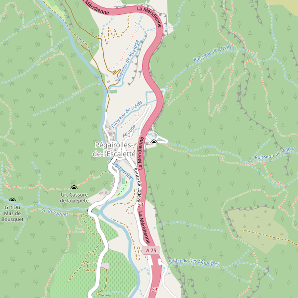 Carte des hotels à Pégairolles-de-l'Escalette Thumbnail