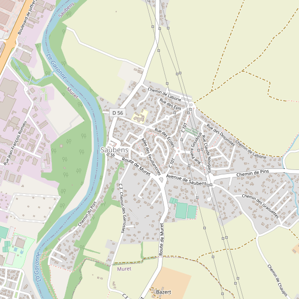 Carte des hotels à Saubens Thumbnail