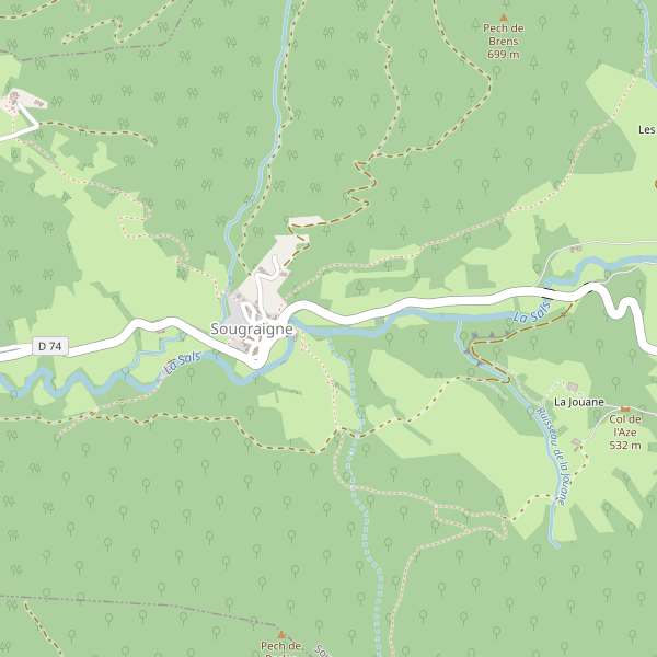 Carte des hotels à Sougraigne Thumbnail