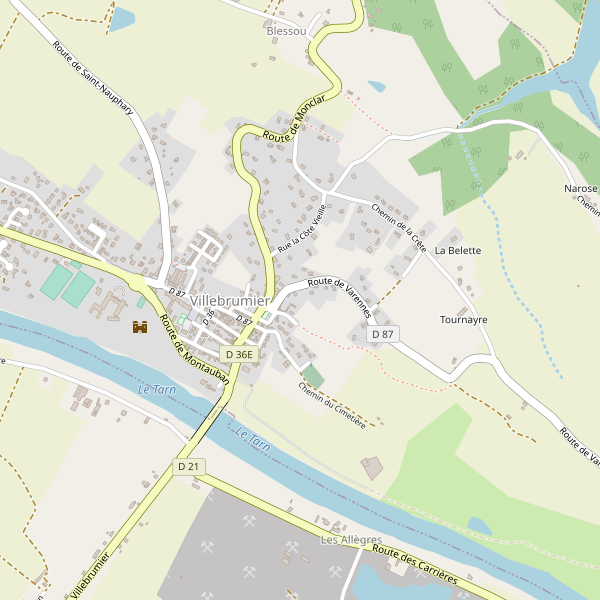 Carte des hotels à Villebrumier Thumbnail