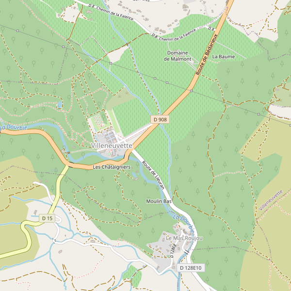 Carte des hotels à Villeneuvette Thumbnail
