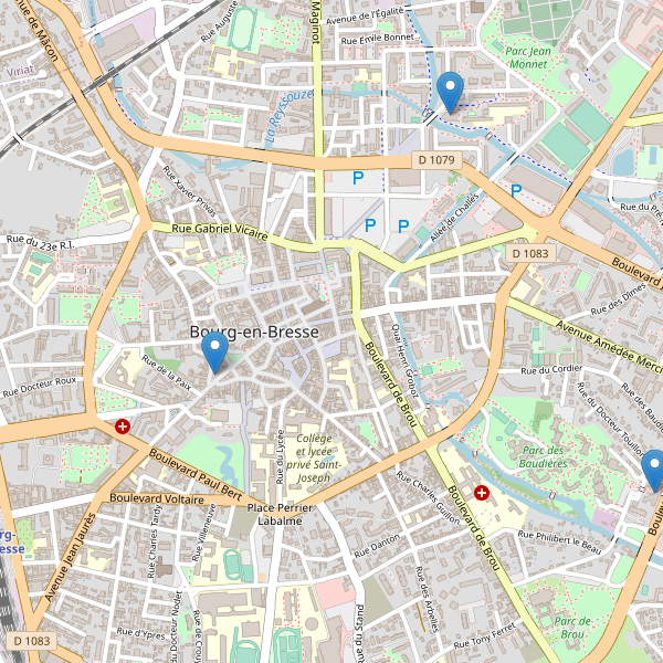 Carte des bibliotheques à Bourg-en-Bresse Thumbnail
