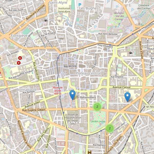 Carte des bibliotheques à Clermont-Ferrand Thumbnail