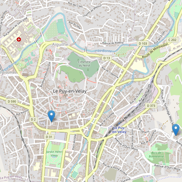 Carte des bibliotheques à Le Puy-en-Velay Thumbnail